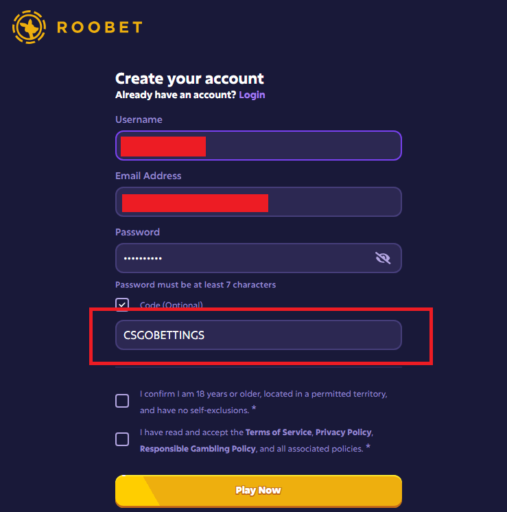 roobet redeem code