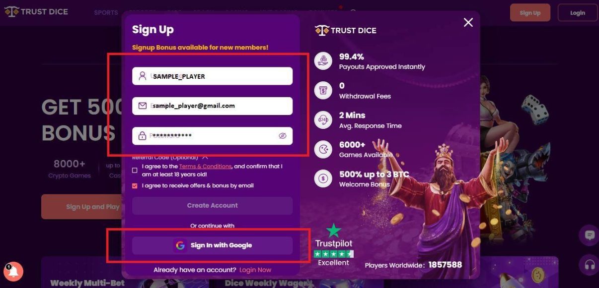 trustdice no deposit bonus