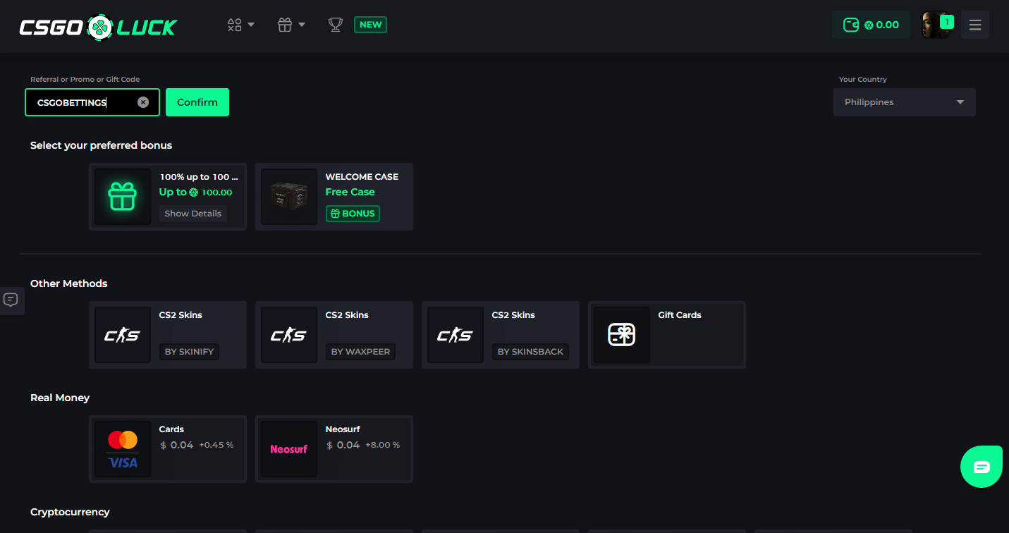 csgo luck referral code