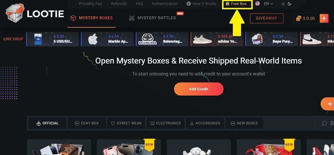 lootie code