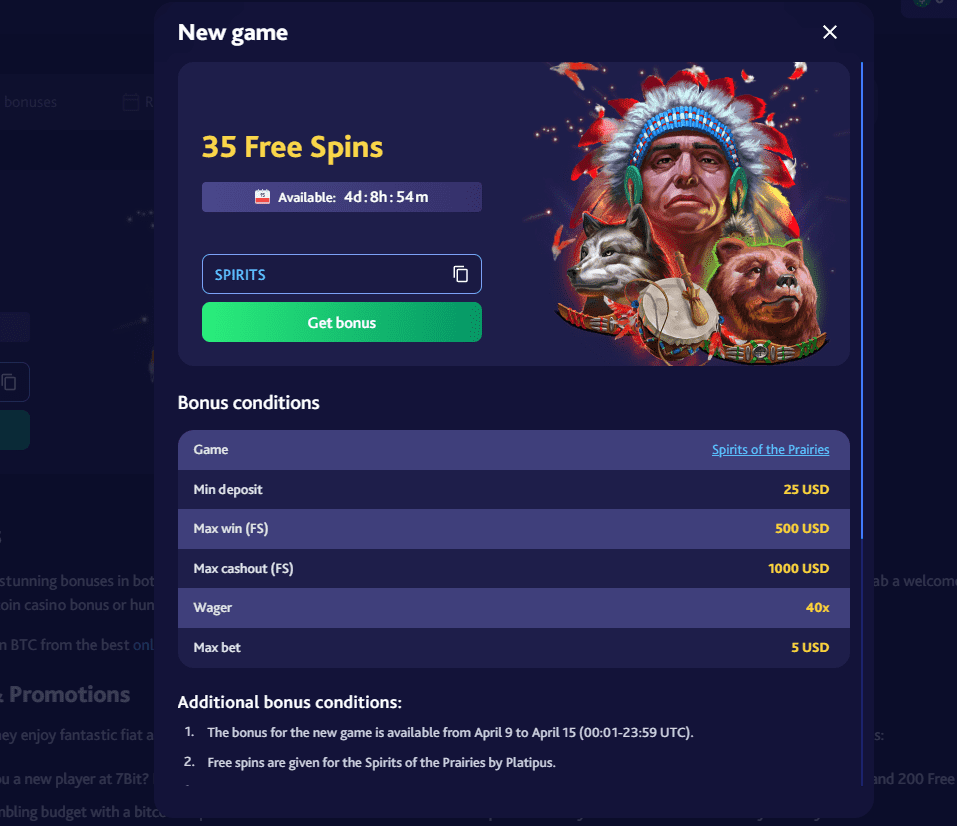 7bit casino no deposit bonus code