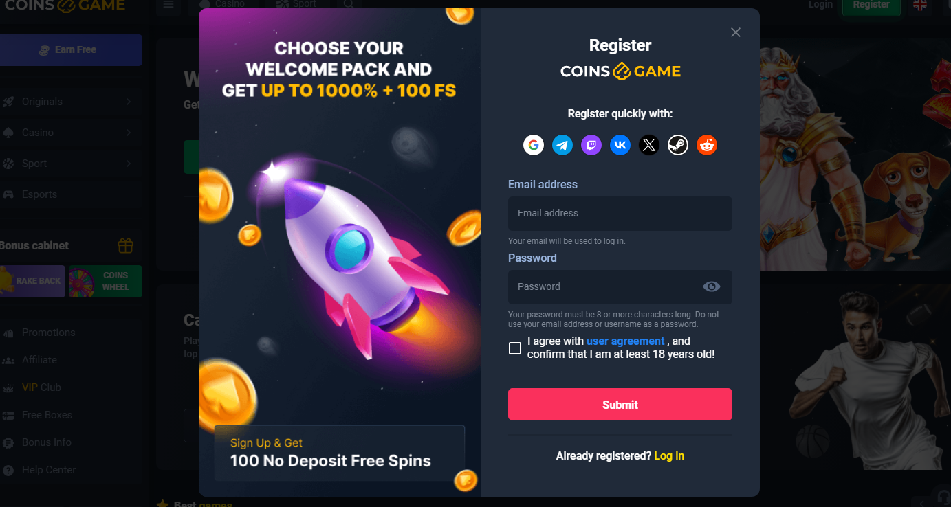 coins game casino no deposit bonus