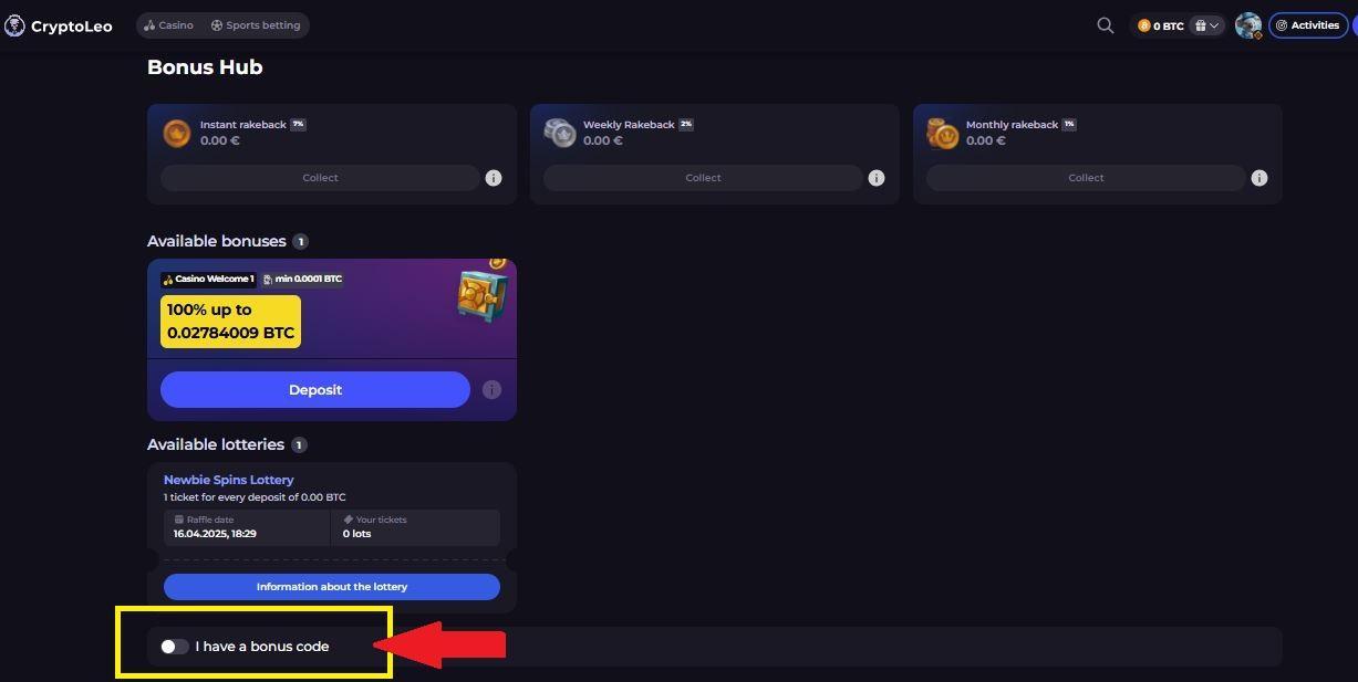crypto leo promo code