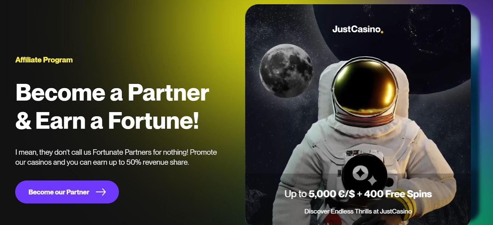 just casino sign up bonus