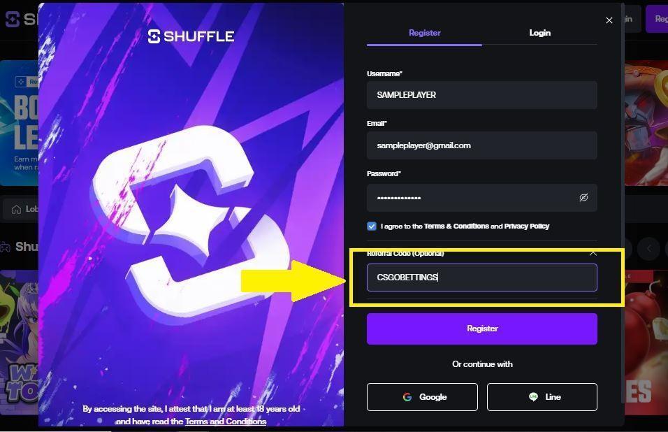 shuffle code