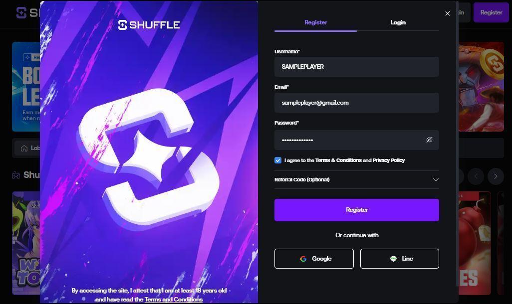 shuffle referral code