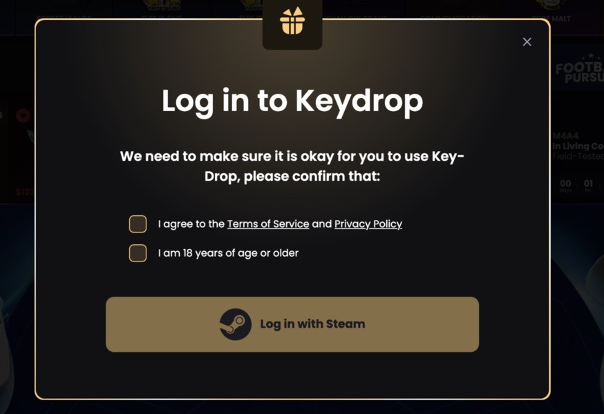 keydrop login