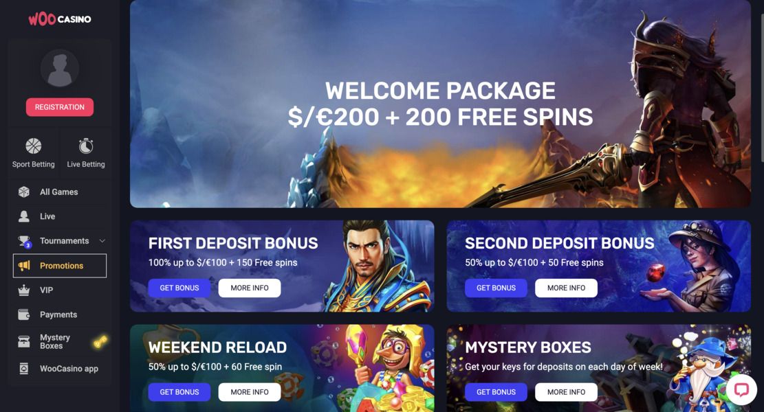 woocasino bonuses