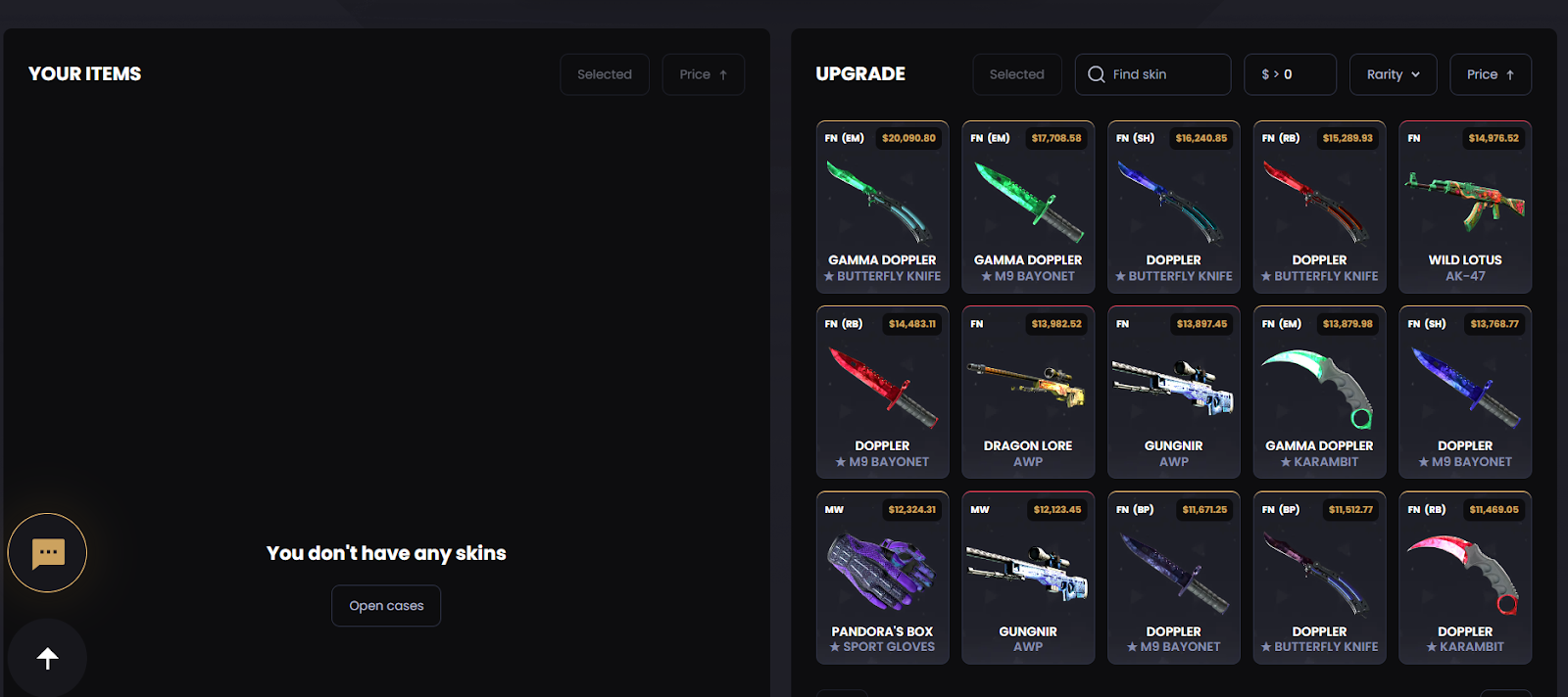 upgrade skins csgo