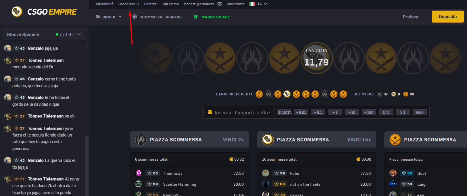 Bonus di benvenuto CSGOEmpire