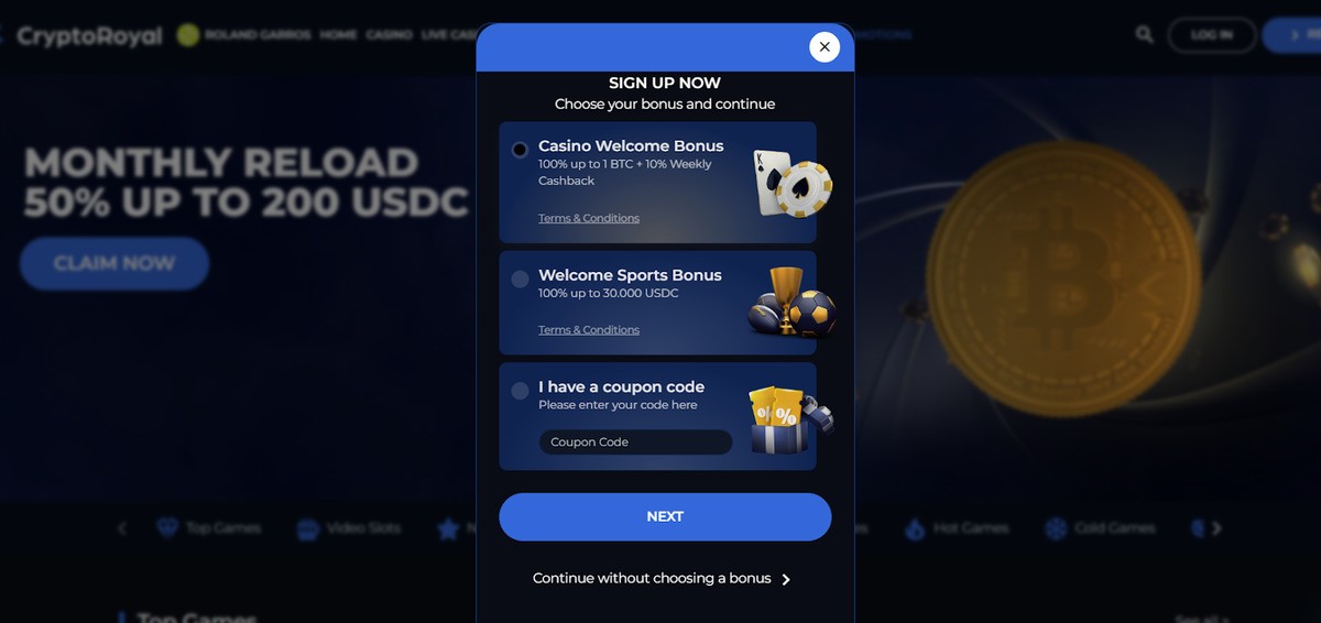 cryptoroyal sign-up