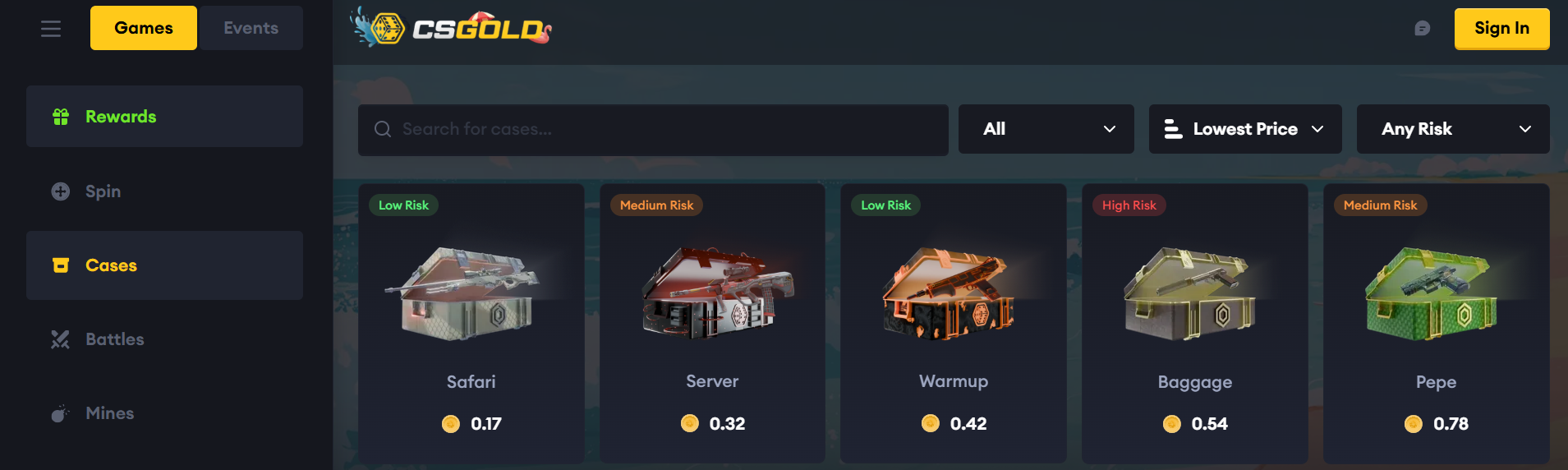 CSGold weekly bonus