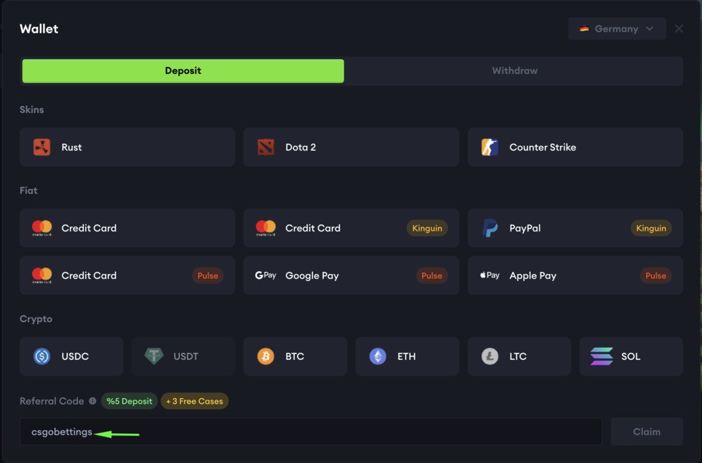 csgold referral code