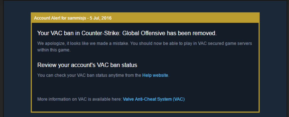 what is a vac ban